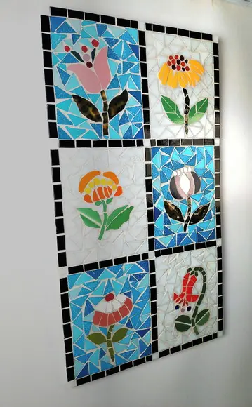 Quadro Floral em Mosaico