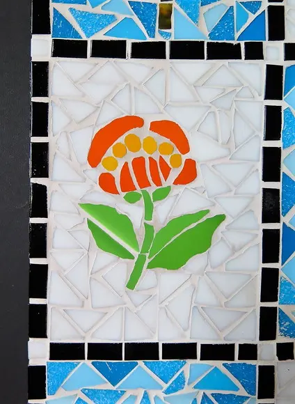 Quadro Floral em Mosaico