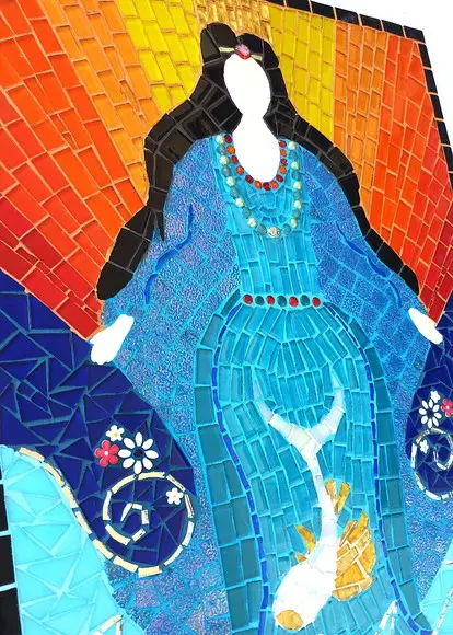 Quadro Iemanjá em Mosaico