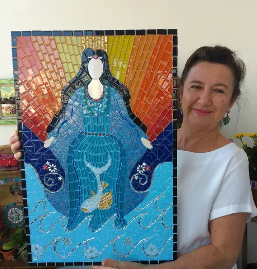 Quadro Iemanjá em Mosaico