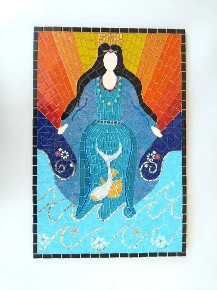 Quadro Iemanjá em Mosaico