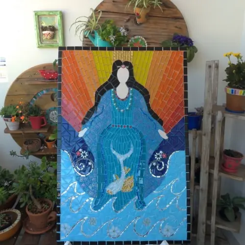 Quadro Iemanjá em Mosaico