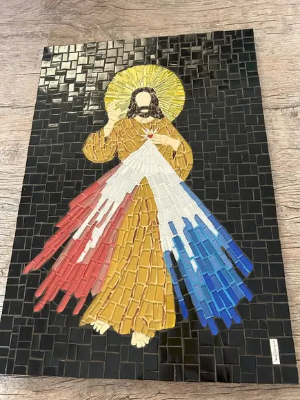 Quadro Jesus Misericordioso em Mosaico