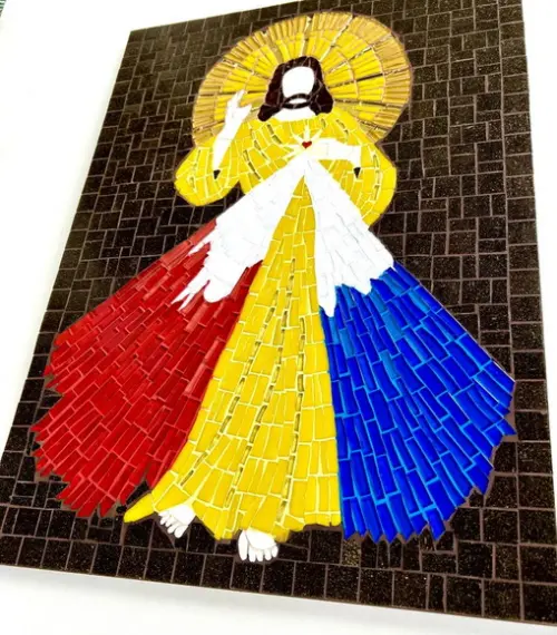 Quadro Jesus Misericordioso em Mosaico