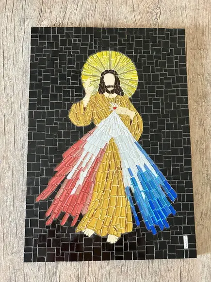 Quadro Jesus Misericordioso em Mosaico