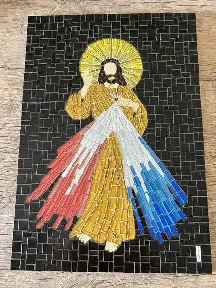 Quadro Jesus Misericordioso em Mosaico