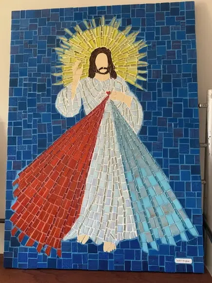 Quadro Jesus Misericordioso em Mosaico
