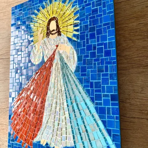Quadro Jesus Misericordioso em Mosaico