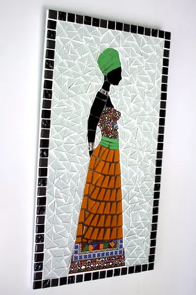 Quadro Jovem Africana em Mosaico