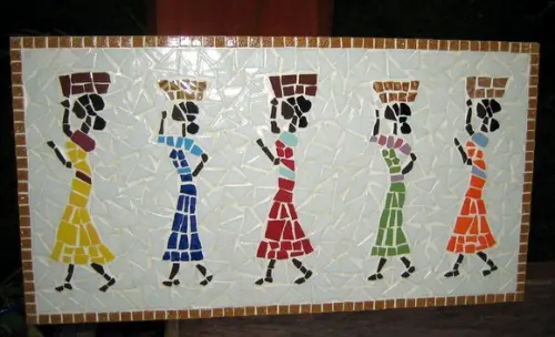 Quadro Lavadeiras em Mosaico