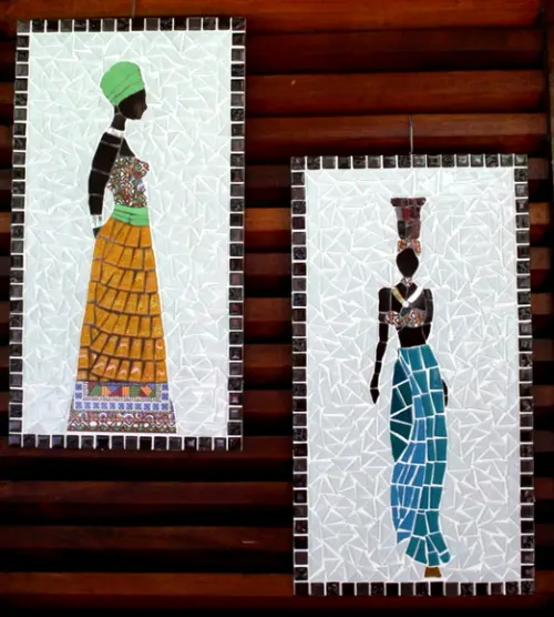 Quadro Jovem Africana em Mosaico