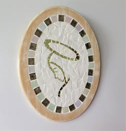 Quadro Oval Nossa Senhora em Mosaico