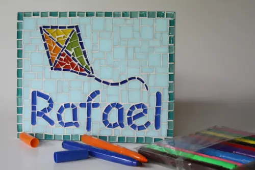 Quadro para Maternidade Pipa em Mosaico