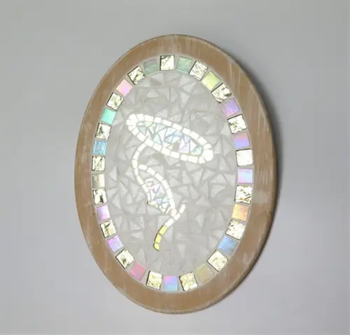 Quadro Oval Nossa Senhora em Mosaico
