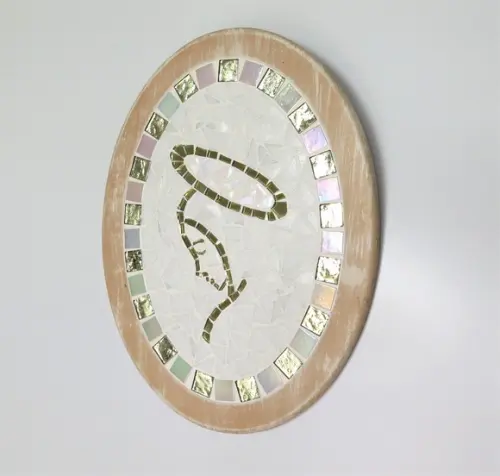 Quadro Oval Nossa Senhora em Mosaico