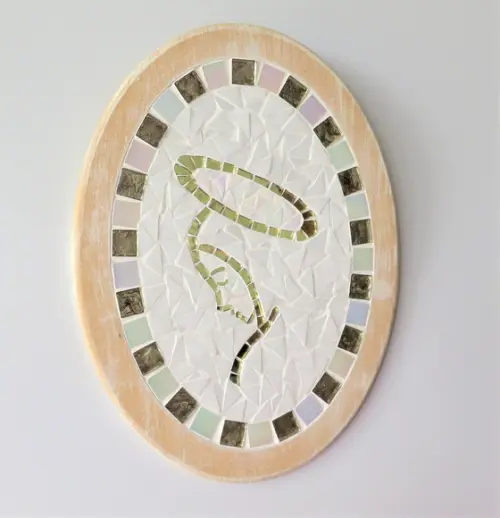 Quadro Oval Nossa Senhora em Mosaico