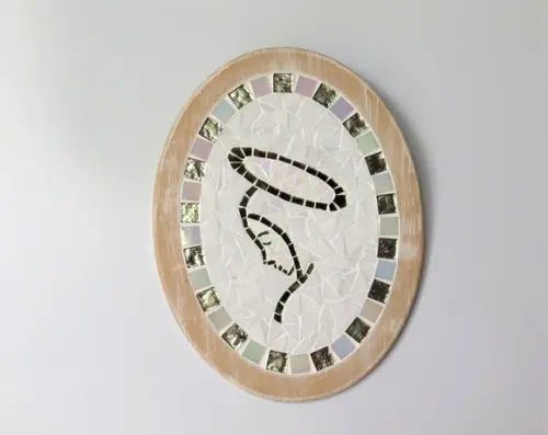 Quadro Oval Nossa Senhora em Mosaico