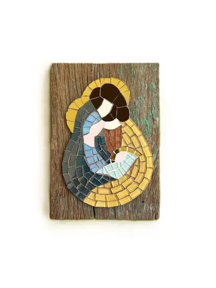 Quadro Sagrada Família em Mosaico
