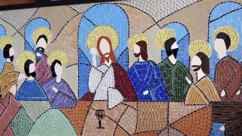 Quadro Santa Ceia em Mosaico