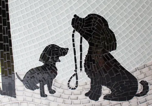 Quadro São Francisco com Cães P&b