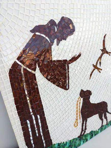 Quadro São Francisco em Mosaico com Dog Área Externa