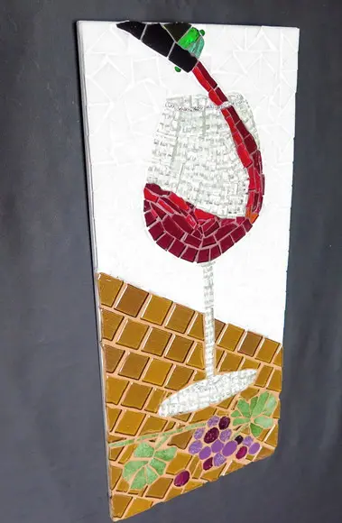Quadro Taça de Vinho em Mosaico