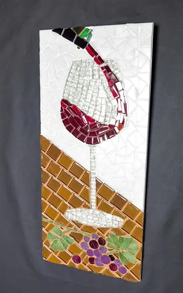 Quadro Taça de Vinho em Mosaico