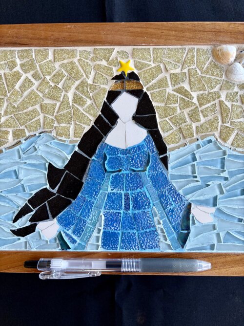 Caixa de Chá em mosaico Iemanja