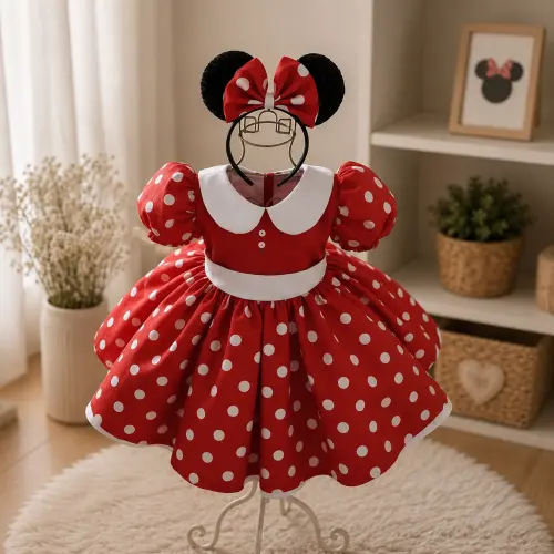 Vestido Minnie  vermelho