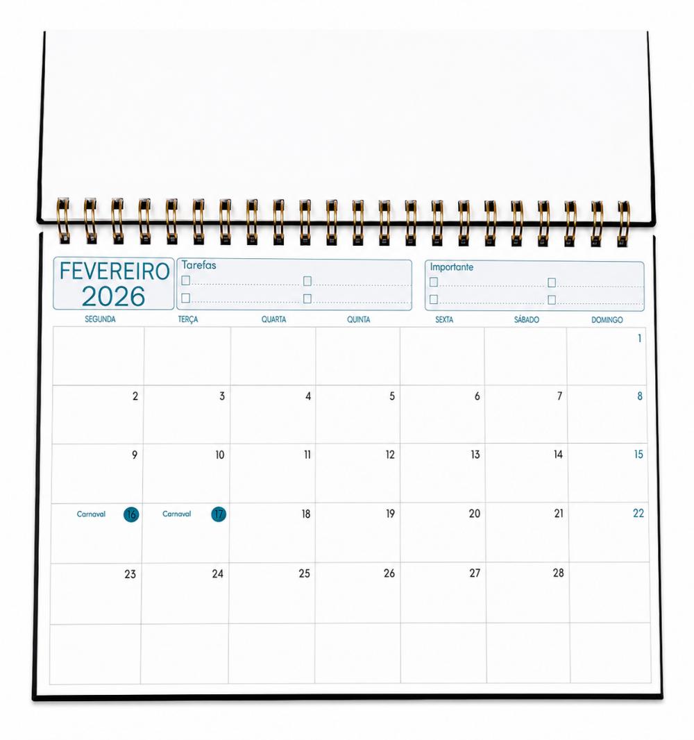 Caderno Planejamento Mensal Personalizado 2026