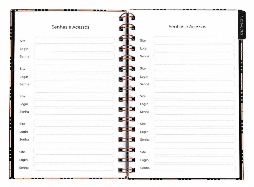 Caderno de Senhas e Acessos Personalizado Masculino