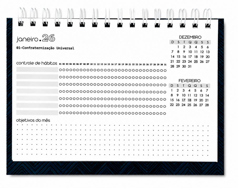 Calendário A5 Coloring de Mesa 2026
