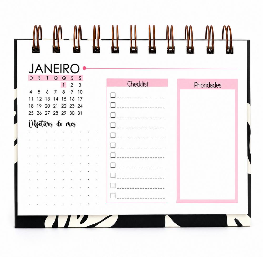 Calendário A6 (horizontal) de Mesa 2026