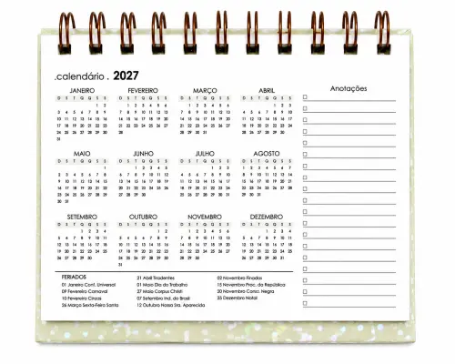 Calendário A6 (horizontal) de Mesa 2026