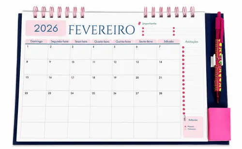 Calendário Mensal Imantado para Geladeira -2026