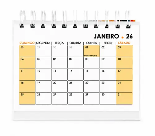 Calendário A6 (horizontal) de Mesa 2026