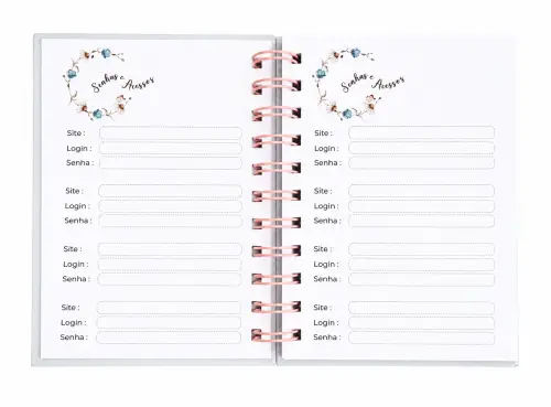 Caderno de Senhas, Acessos e Anotações