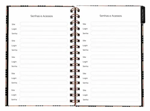 Caderno de Senhas e Acessos Personalizado Masculino
