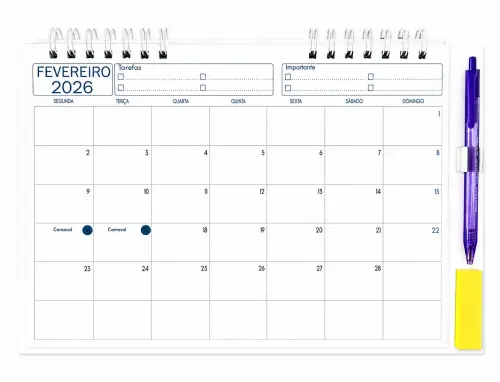 Calendário Mensal Imantado para Geladeira -2026
