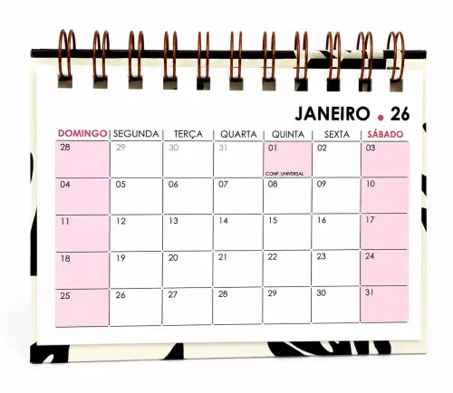 Calendário A6 (horizontal) de Mesa 2026