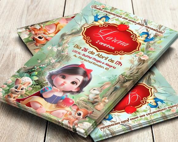 Convite Digital Branca de Neve Baby