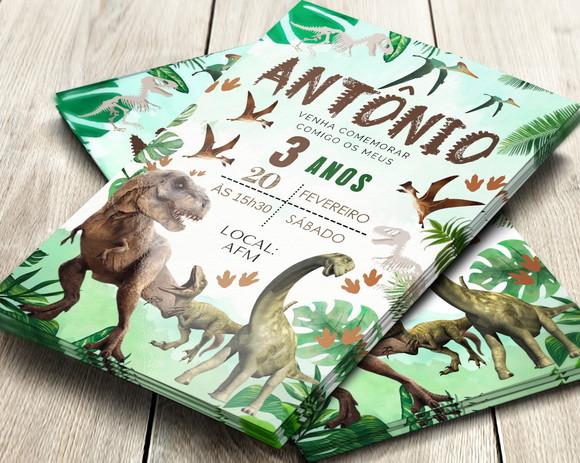 Convite Impresso Dinossauro