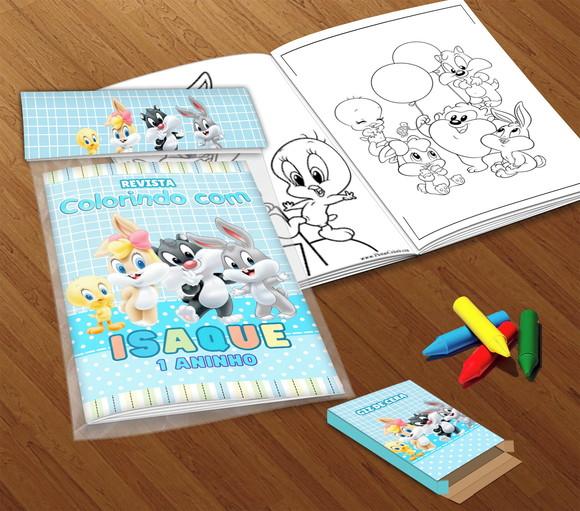 Kit Colorir Looney Tunes Baby (livrinho + Giz de Cera)
