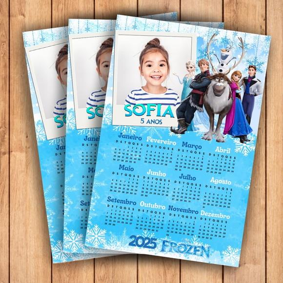 Calendário Frozen 2026 (imã de Geladeira)