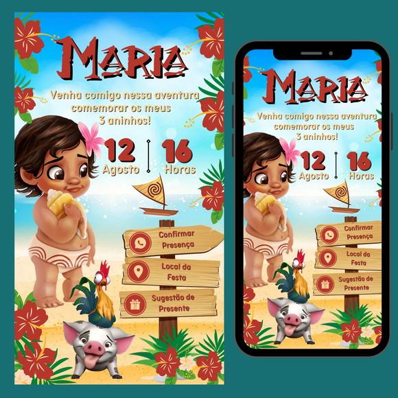 Convite Digital Interativo Moana