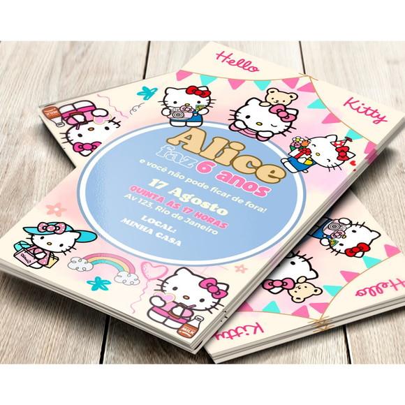 Convite Impresso Hello Kitty
