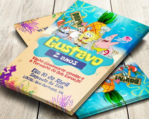 Convite Impresso Bob Esponja