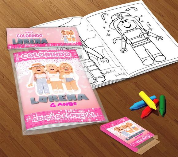 Kit Colorir Roblox Menina (livrinho + Giz de Cera)