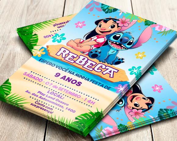 Convite Impresso Lilo e Stitch