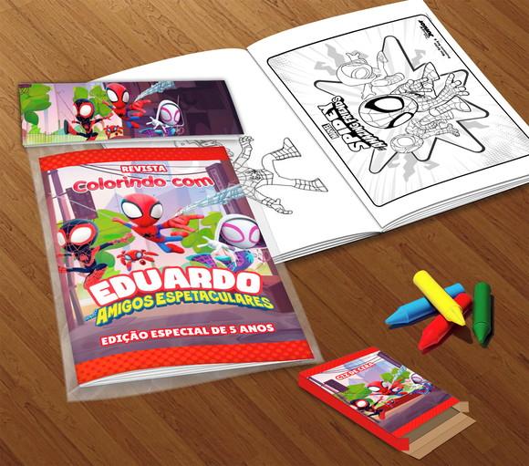 Kit Colorir Spidey e Seus Amigos (livrinho + Giz de Cera)